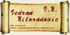 Vedran Miloradović vizit kartica